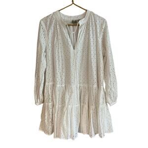 asos white eyelet top with ruffle bottom size 6 liner interior